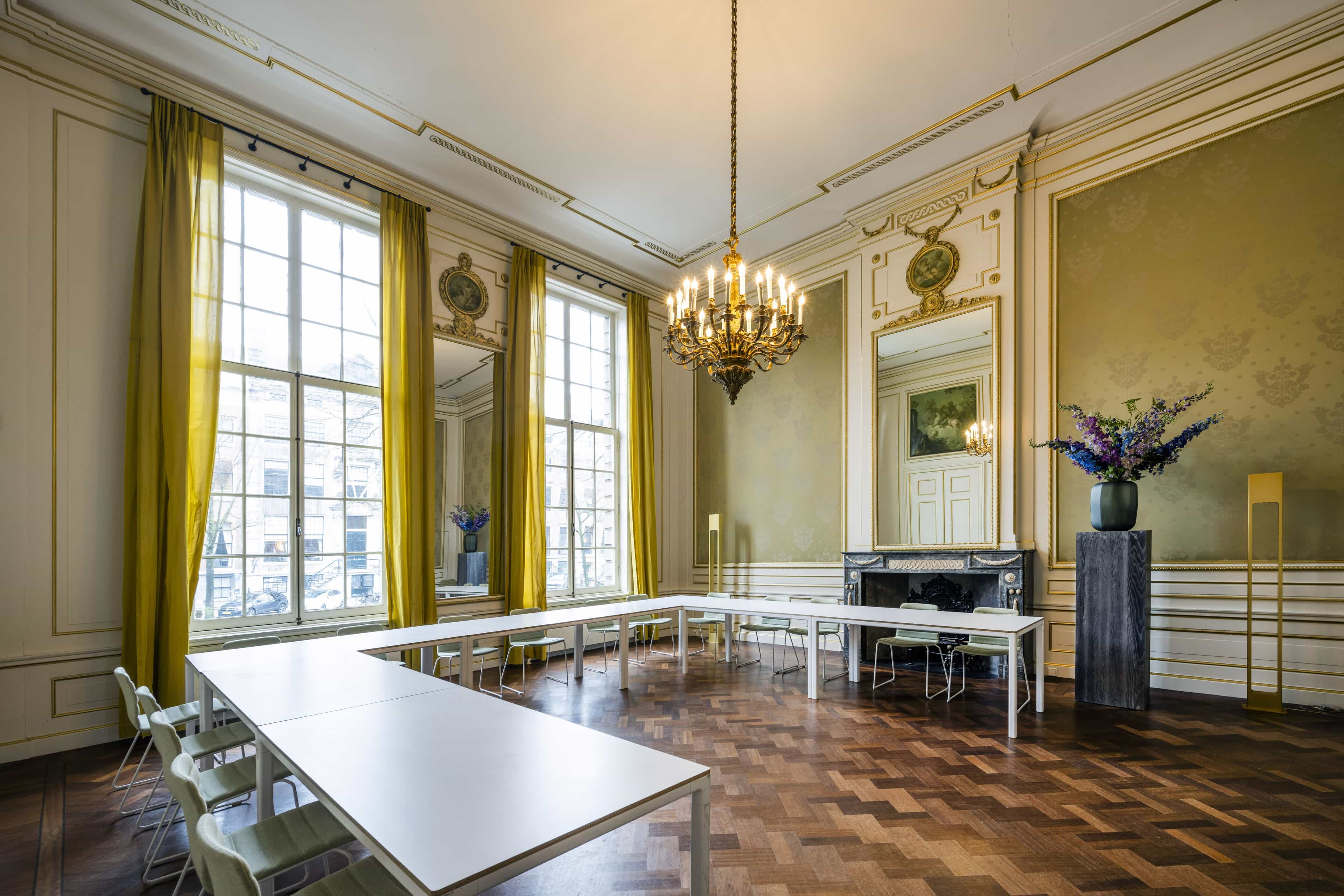 Meeting room with candles